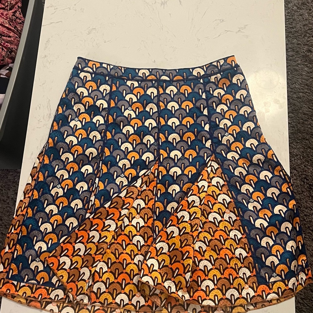 Tory Burch Multicolor Patterned A-Line Pleated Sk… - image 2